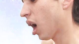 Skinny gay dude butt fucked in the kitchen hard and fast
