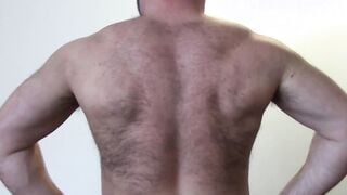 Hardcore bear in jockstrap fingers ass in jerking off solo