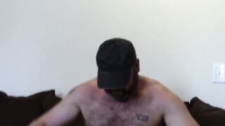 Hardcore bear in jockstrap fingers ass in jerking off solo