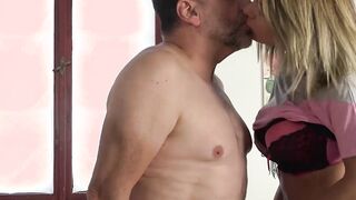 Young hottie makes all of seniors dreams cum true