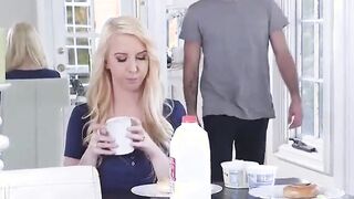 blonde teen catches her stepmom and boyfriend fuc