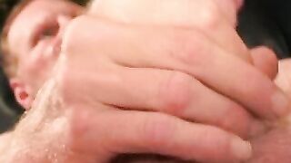 Hairy amateur makes his uncut cock spill warm jizz