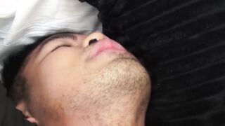 Handsome stud covered in cum after being hammered hardcore
