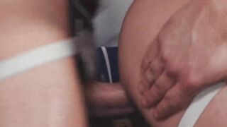 Horny jocks hardcore bareback fuck in storage room