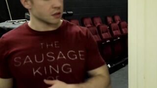 Sexy hunks Gabriel and Mikey fucking doggystyle in warehouse