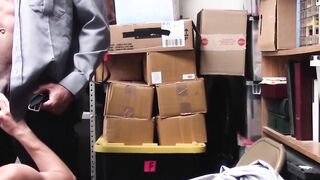 Black dude pounds a cute Latino shoplifter's tight ass hole