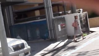 Japanese babe secretly filmed peeing in public