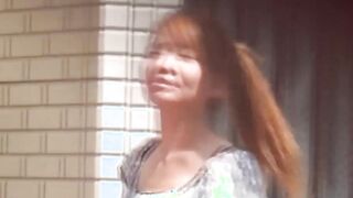 Japanese babe secretly filmed peeing in public