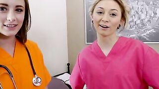 Chloe Temple and her friend Kyler Quinn dress inside scrubs as they chat about their upcoming nursing exam. Chloe thinks