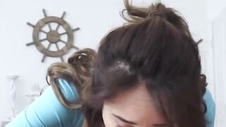 slutty stepdaughter isabella nice gagging on daddys big cock