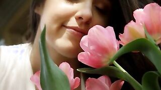 Sweet and erotic Lola Foxx is on patio tending to her potted garden as her man Bruce Venture watches. There's