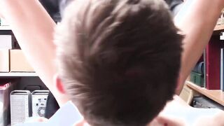Shorthaired thief takes a studs hard doggy style pounding