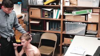 Shorthaired thief takes a studs hard doggy style pounding