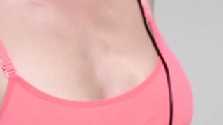 Adorable young blonde strips naked and seduces erotically