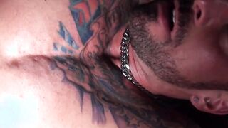 Hairy daddy pounds his man bare after erotic cock sucking