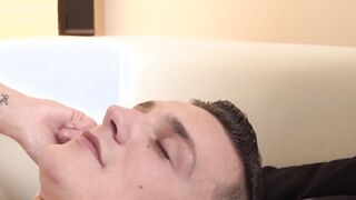 Tattooed jock enjoys footjob and anal play from his masseur
