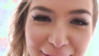 Pretty blonde enjoys cowgirl riding a massive cock