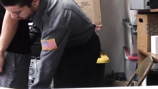 Muscular perp riding raw police dick after blowjob