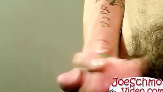 Horny Karma jerking off his cock before it erupts with cum
