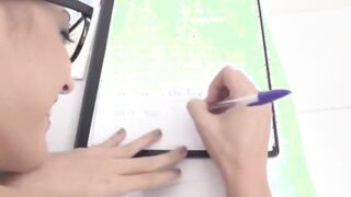 latina teen stepdaughter has sex with dad while studying, pov