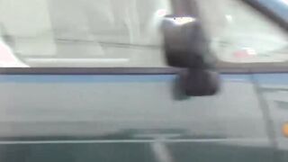 Naughty Japanese babe peeeing hard during broad day light
