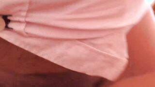 Glamorous blonde fingered before banging grandpa POV
