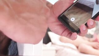 marilyn sugar caught masturbating has to ride big fat cock