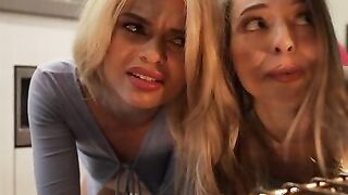 Destiny Cruz and her friend Lily Larimar are trying out new hairstyles in the toilet when Destiny's stepbrother, Joshua Lewis,