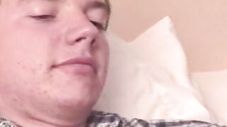 Twink dildo fucking his ass and making his dick cum