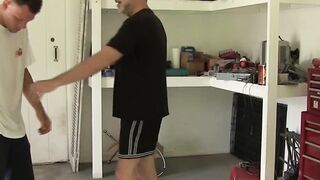 Mature dude ass bangs gay jock and cums on his nasty ass