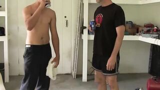 Mature dude ass bangs gay jock and cums on his nasty ass