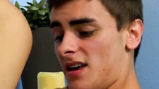 Evan James just gets his long cock out to serve Ryan Daley