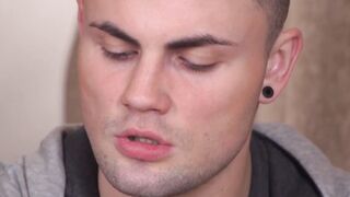 Young gay masseur caressing inked twink ass and handjob
