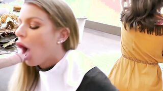 Pornstar goddess Brooklyn Chase hard banged in wild foursome