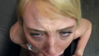 Blue eyed stepsister takes stepbrothers dick and cum load