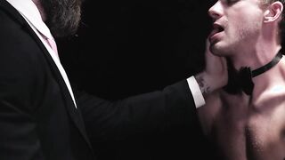 Intense threesome with pale twink and his lovely masters
