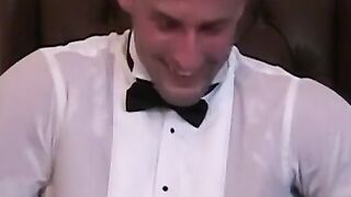 Newly married Davis gets tied down to the chair and tickled