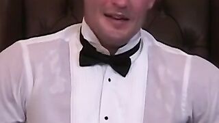 Newly married Davis gets tied down to the chair and tickled
