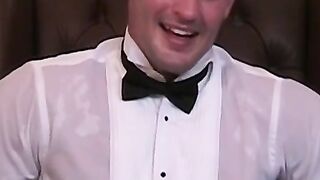 Newly married Davis gets tied down to the chair and tickled