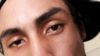 Smooth Latino homosexual plays with his hard dick solo