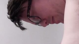 Busty GILF Lacey Starr titty fucking nerds lucky cock