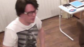 MILF Bella Star talked into sucking nerd dick in audition
