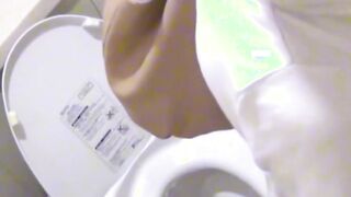 Japanese beauty taped peeing on secret cam