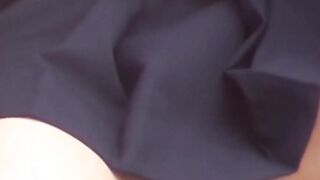 Japanese schoolgirl taped under skirt by voyeur