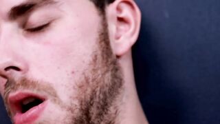 Inked handsome Carter Woods masturbates in interview