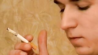 Smoking twink making out with his BF before bareback