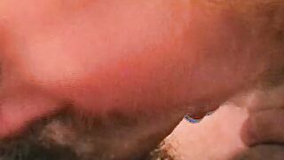 Bearded camera guy with a hunger for cock sucks his friend