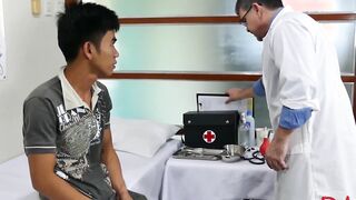 Young Asian barebacked during doctors appointment