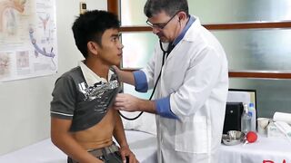 Young Asian barebacked during doctors appointment