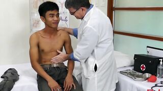 Young Asian barebacked during doctors appointment